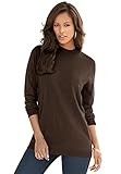 Roamans Women's Plus Size Fine Gauge Drop Needle Mockneck Sweater - 2X, Chocolate Brown