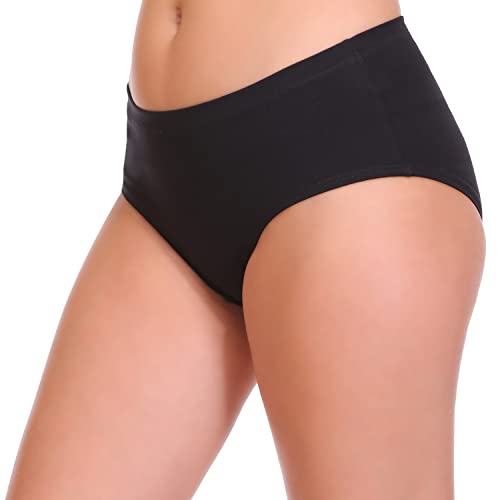 Image of SONA Women Hipster Panty - Cotton Spandex - Anti Bacterial, Full Coverage, Quick Dry, Full Coverage (Pack of 1 Black 3XL)