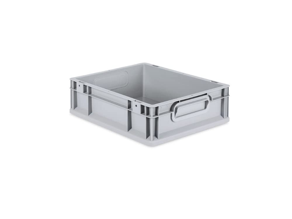 PROREGAL SparSet 10x Eurobox NextGen Grip | HxBxT 12x30x40cm | 11 Liter | Griffe geschlossen | Grau | Eurobehälter, Transportbox, Transportbehälter, Stapelbehälter