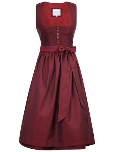 Marjo Dirndl Wackersberg 75cm Länge Pünktchen mit Knöpfen Damen (DE/NL/SE/PL Numerisch 36 Regular Regular weinrot)