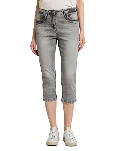CECIL Damen B376477 3/4 Jeanshose, mid Grey wash, 36W x 22L