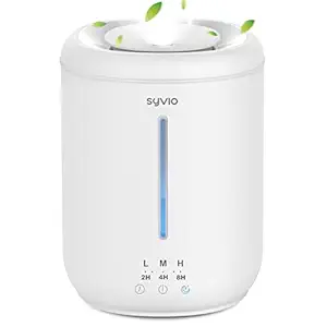 Syvio Humidifiers for Bedroom Large Room, Easy to Clean Humidifier Ultrasonic & Essential Oil Diffuser, Room Humidifier for Bedroom Baby Plant Cool Mist, Top Fill, Quiet, 360 degree Nozzle, Auto Off, 2.8L
