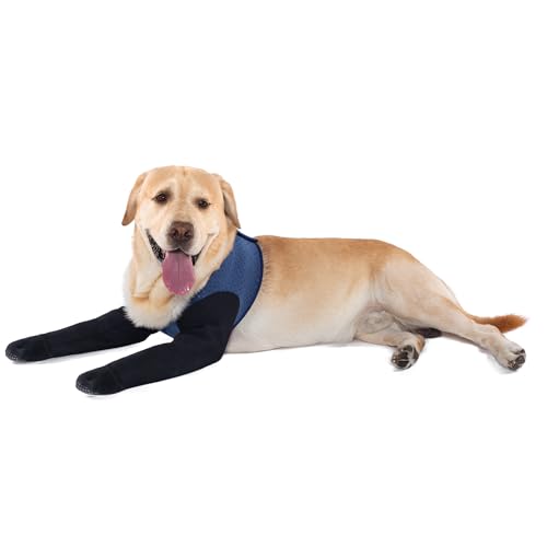 COODEO Hundesocken gegen Pfotenlecken | Wasserfeste Pfotenschutzstiefel mit rutschfesten Sohlen zur Wundheilung & Hautschutz (Blau, M)