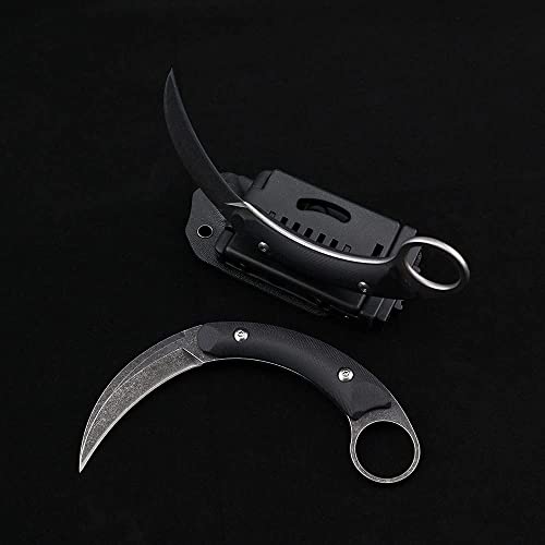 Gtkii Gtk6901 Fixed Blade Knife D2 Steel Blade G10 Handle Fixed Knife with Kydex Sheath for Outdoor Camping Hiking(Silver)