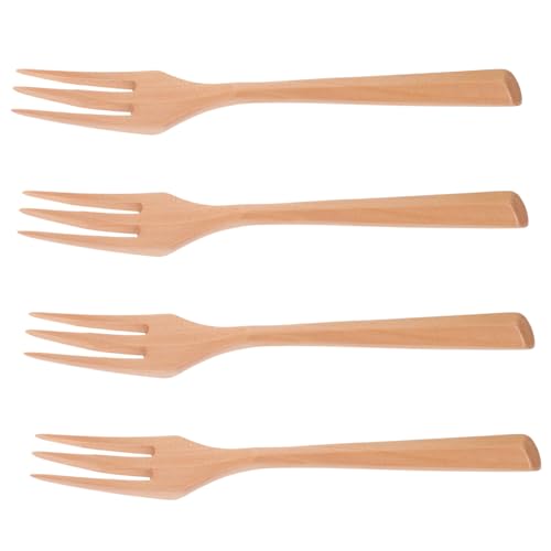 FUNOMOCYA Pcs Wooden Salad Servers Silverware Salad Forks Cooking Forks Easy to Clean Safe Multifunctional Kitchen Utensils