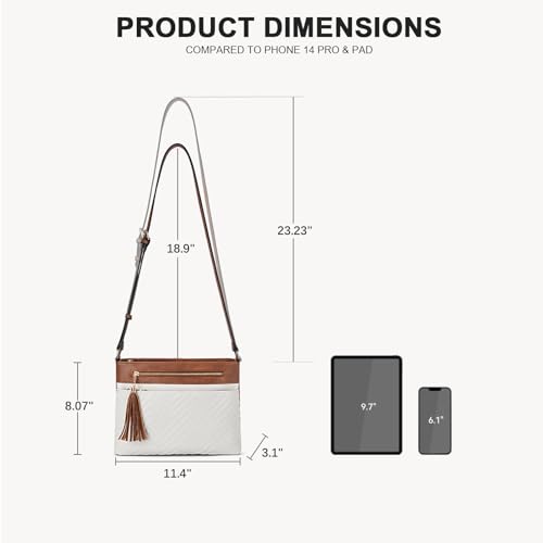 BOSTANTEN Crossbody Bags for Women Vegan Leather Purses Quilted Shoulder Handbags with Adjustable Shoulder Strap