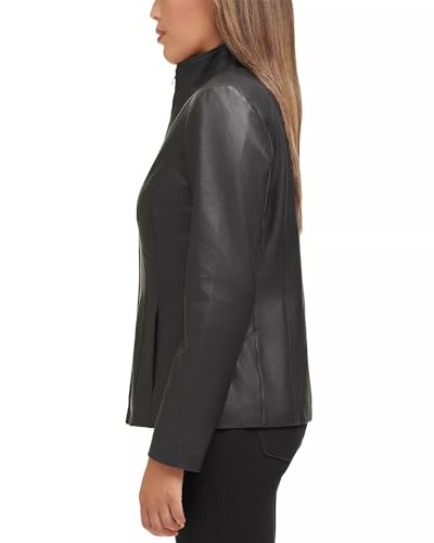 Cole Haan Women's Leather Wing Collared Jacket (Standard and Plus Size)3