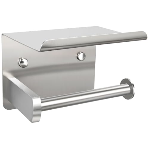 1pcs Brushed Nickel Toilet Paper Holder with Shelf