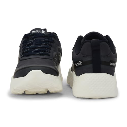 Image of Liberty Leap7x WATSON-1E Men Sports Lacing Running Shoes - Black & Navy Blue | Comfortable and Durable - Lace-Up Closure | Suitable for Walking, Gym, Jogging Shoes for Man - Cushioned Footbed