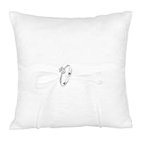 Ehering-Kissen, Spitze mit Elfenbeinperlen, Weiß Brautkissen Träger Kissen Ringschachtel Ringhalter Kissen, Heirat Paar Ring Halter Hochzeit Accessoires Für Eheringe Ringe für Ringträger, 20 cm