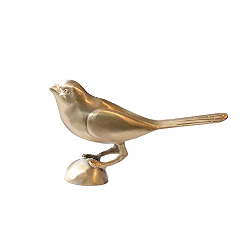 Statue d'oiseau en cuivre véritable pour une décoration de salon chic