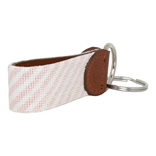 Image of Leather Hand-Stitched Needlepoint Key Fob or Key Chain