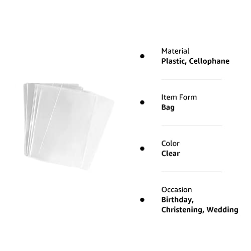 Fgfak 200 Pcs 5X7 Inches Clear Flat Cello/Cellophane Treat Bags Good For Pastry,Bakery,Cookie,Candy And Dessert #TOP4
