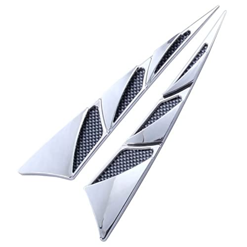 TIGRE BLANC 車 汎用 ダミー ダクト ボンネット サイド フェンダー ドレスアップ ガーニッシュ エアロ パーツ ABS製 2個セット メッキ