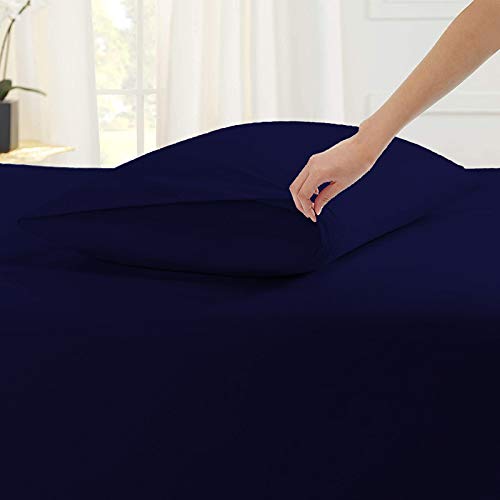 Image of YRM Bedding's Navy Blue 600-TC Oraganic Cotton 2 Piece Pillow Covers (17 inchx27 inch)
