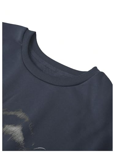 SOLY HUX Sweatshirts for Men Animal Graphic Crew Neck Drop Shoulder Long Sleeve Pullover Tops3