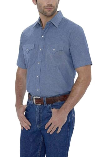ELY CATTLEMAN Men's Short Sleeve Chambray Workshirt