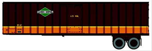 Walthers SceneMaster 2601 Flexi-Van 40' Trailer 2-Pack - Illinois Central (Diamond Logo, US Mail, Side Doors)