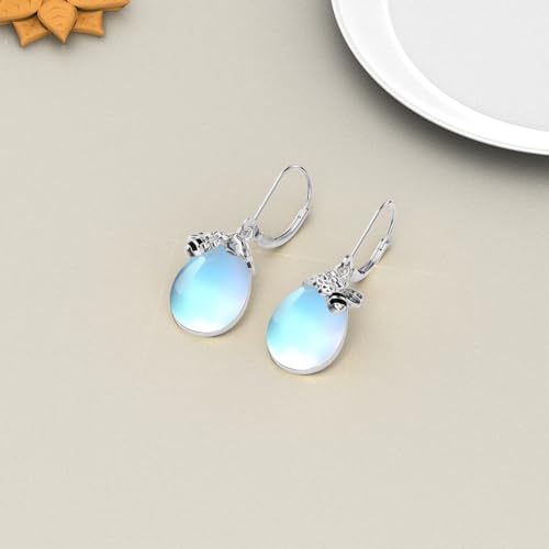 Image of TIGER RIDER Bee /Butterfly /Scorpion /Cactus /Leaf /Beetle 925 Sterling Silver French Clasp Leverback Earrings Amber /Crystal /Citrine /Moonstone /Obsidian /Jade /Rose quartz Pendant Jewelry Gift for Women