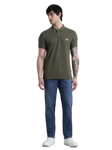 Image of Jack&Jones Men's Cotton Logo Print Slim Fit Polo
