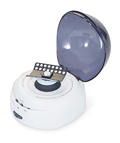 MUHWA Palm Micro Centrifuge Includes 8-Place Micro Tube Rotor, 0.2 ml×32 PCR Strips Rotor and 0.2ml/0.5ml Rotor Adapter, Random Color (5000 RPM)