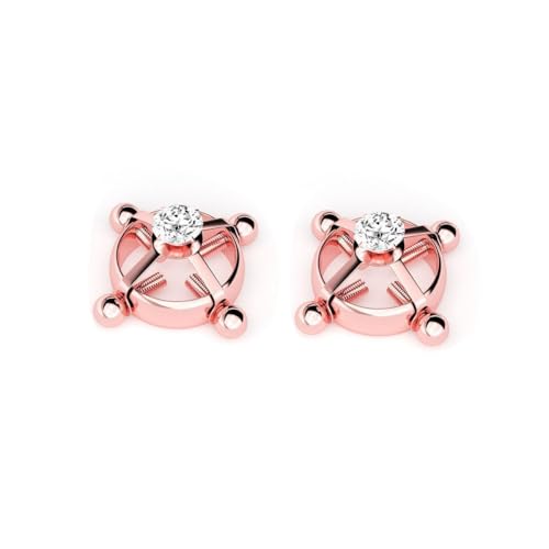 Lot de 2 faux anneaux de tétons en acier inoxydable pour femme, bijoux délicats et tendance (or rose) R1-G1