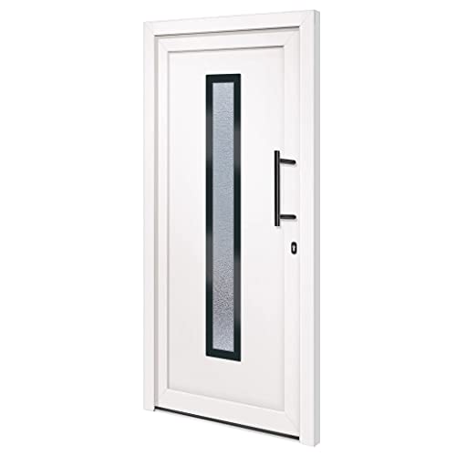 Porte d entrée Blanc 98x208 cm PVC