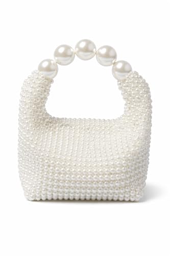 Image of Women Pearl Beaded Clutch Handle Bag Evening HandBag