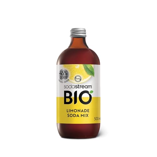 SodaStream BIO-Sirup Zitrone, 1x Flasche ergibt 3,5 Liter Fertiggetränk, Sekundenschnell zubereitet und immer frisch, 500 ml