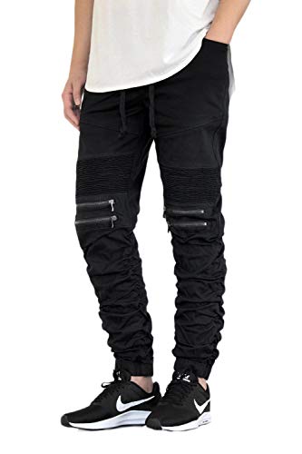 AIRNINE Men's Twill Shirring Biker Jogger Pants S-5XL