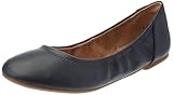Amazon Essentials Women's Belice Slip On Ballet Flat, Navy Faux Leather, 8