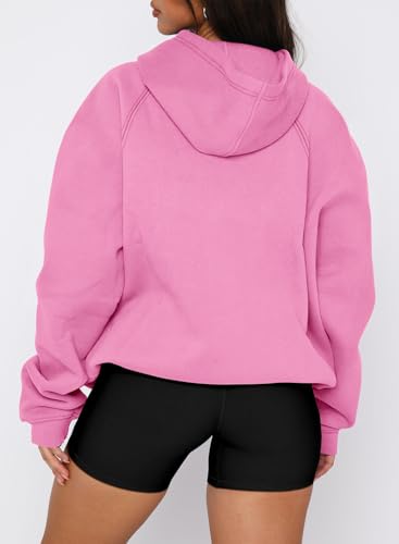 onlypuff Women Pullover Sweatshirt Long Sleeve Hoodies Kangaroo Pocket Fleece Basic Sweater