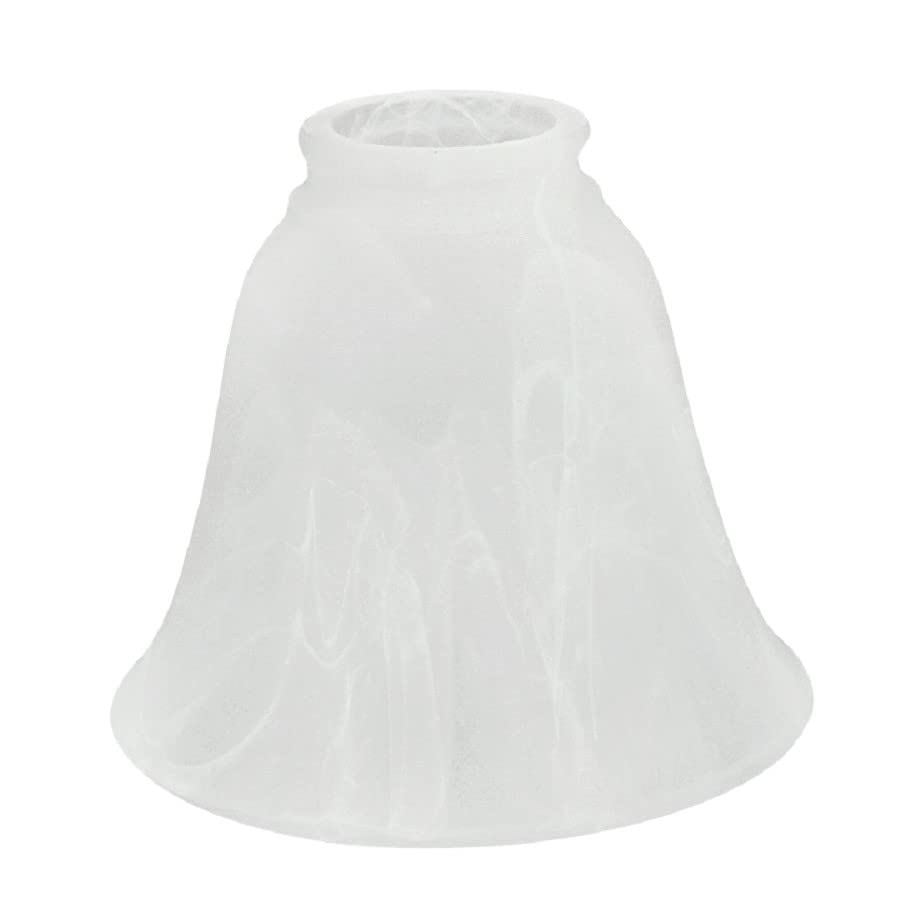 Image of Aspen Creative 23044-4A Transitional Alabaster Bell Shape Ceiling Fan Glass Shade.2-1 /8 inchFitter.Size:5-1 /2 inchD x 4-1 /8 inchH.4Pcs /Pack