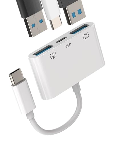 Adaptador USB C a USB 3.0 (3en1)Tipo C Charger OTG Cable Para Apple iPhone15 Pro Max Plus Para iPad Air Macbook Compatible con Samsung USBC Jack Alargador Conector Thunderbolt Cargador Raton Conversor