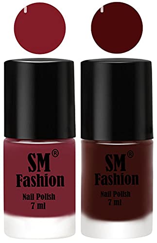 Image of Long Lasting Nail Polish | Nail Paint Combo 7 ml Each) - Set of 2 Lip-Wine