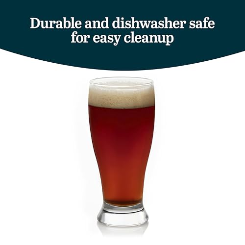 Image of Libbey Classic Pub Beer Glasses Party Pack, Stackable, Modern Bar Glassware Set of 12, Large All Purpose Pint Beer Glasses for Stouts, Ales and More