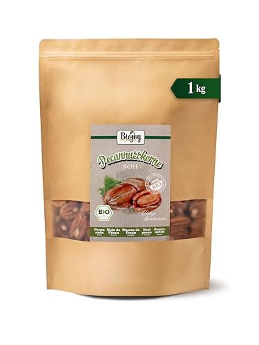 Biojoy Nueces Pecanas Crudas Ecológicas (1 kg Mitades), sin sal y sin tostar