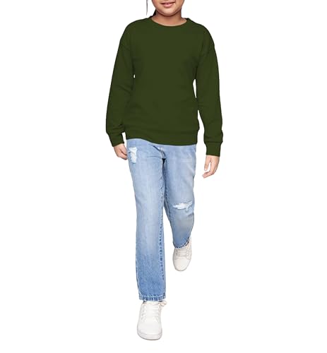 Image of Women's Cotton Stretchable Full Sleeves Sweatshirt Regular Fit, Round Neck Casual Winterwear for Boys and WOMs L318 SV