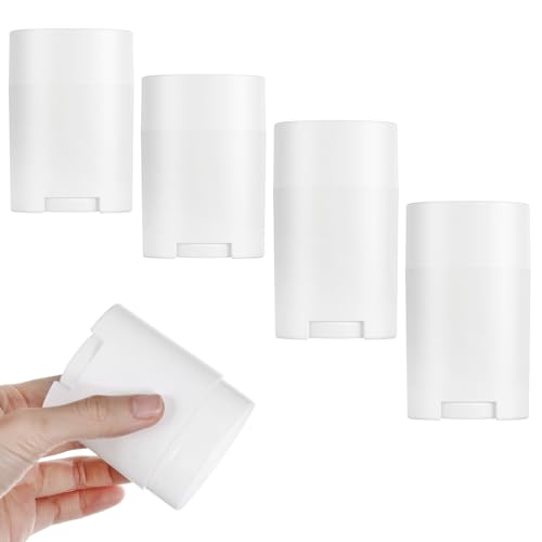 Guduling 4 Pcs Deodorant Tubes Empty,Deodorant Container,Twist-Up Refillable Plastic Empty Deodorants Containers,for DIY Deodorants, Aromatherapy, Balm, Etc