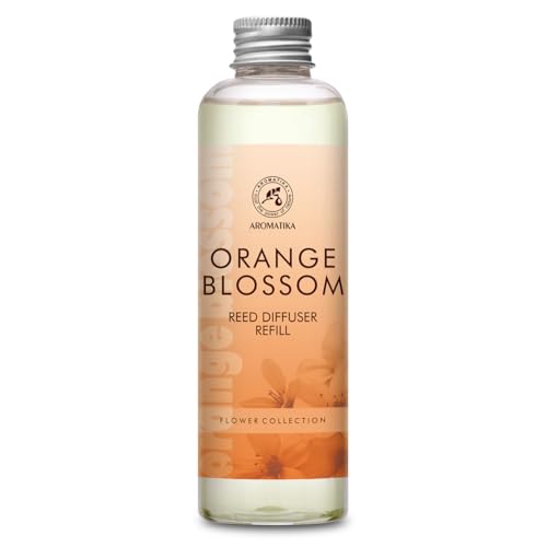 Refill Reed Diffuser Orange Blossoms 6.8Fl Oz (200ml) - Intensive - Fresh & Long Lasting Fragrance -for Aromatherapy - SPA - Home - Office - Fitness
