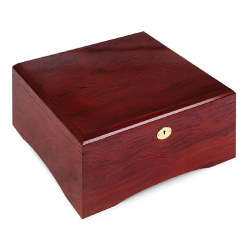 Custom Made Casino 750 Ct. Grand Lux Glossy Wooden Mahogany Case Poker Chip Set - 8 Stripe