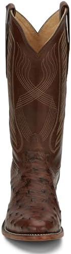 Tony Lama Men's Kango Tobac Full Quill Ostrich 13" Bourban Top Round Toe Boot Tabacco 9.5 D | Image 4