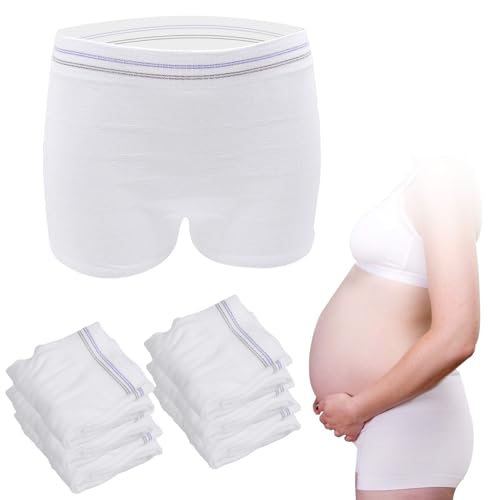 HANSILK Mesh Postpartum Underwear 6 Pack High Waist Reusable Post Bay C-Section Recovery Maternity Panties for Women Washable Mesh Panties (XL)