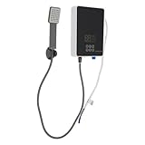 6010W 220V Elektronischer Durchlauferhitzer Küche Mini Warmwasserbereiter Tankloser mit Duschdüse Intelligentes Thermostatsystem LCD Display für Küche Bad