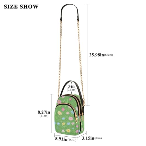 Womens Shoulder Handbags Tote Bag Quilted Purses for Women Floral Pattern with Chain Strap for Travel Office,Multi13
