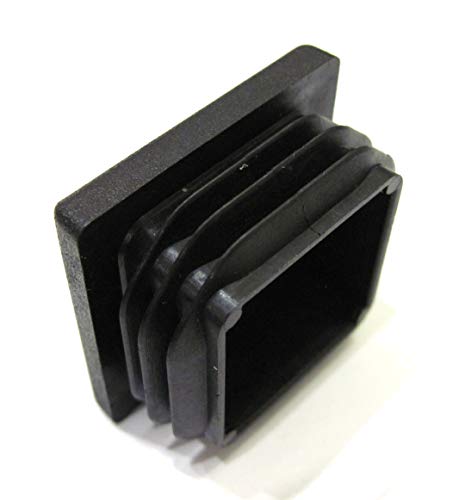 Image of 16pcs Pack: 1 1 /4 Inch Square Black Plastic End Cap (for Hole Side Size from 1 to 1 3 /16, Including 1 1 /8 inches), Furniture Finishing Plug