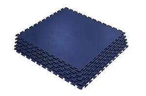 Garage and Gym Floor TIles, Ecotile - Anti-Slip PVC Interlocking Flooring (16Tiles/4sqm, Blue)