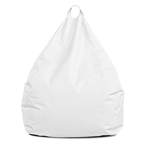DESHOME - Puff de saco impermeable puf de exterior y jardín, desenfundable con relleno: Puff puf puf puf saco fabricado en Italia - Puff ligero (65 x 65 x 70 cm, blanco)