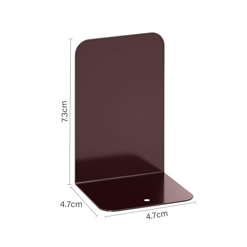 Image of oddpod Classic Metal Bookends for Office Decor /Book Shelf /Living Room /Home Decor 3038 8 inch- Brown