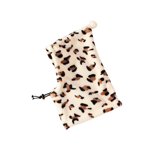 BT Bear Plush Hund Mütze, Warmer Ohrenschutz für Haustiere, Winter Kopfbedeckung mit Geräuschschutz für Kleine und Mittlere Hunde (Leopard, S)